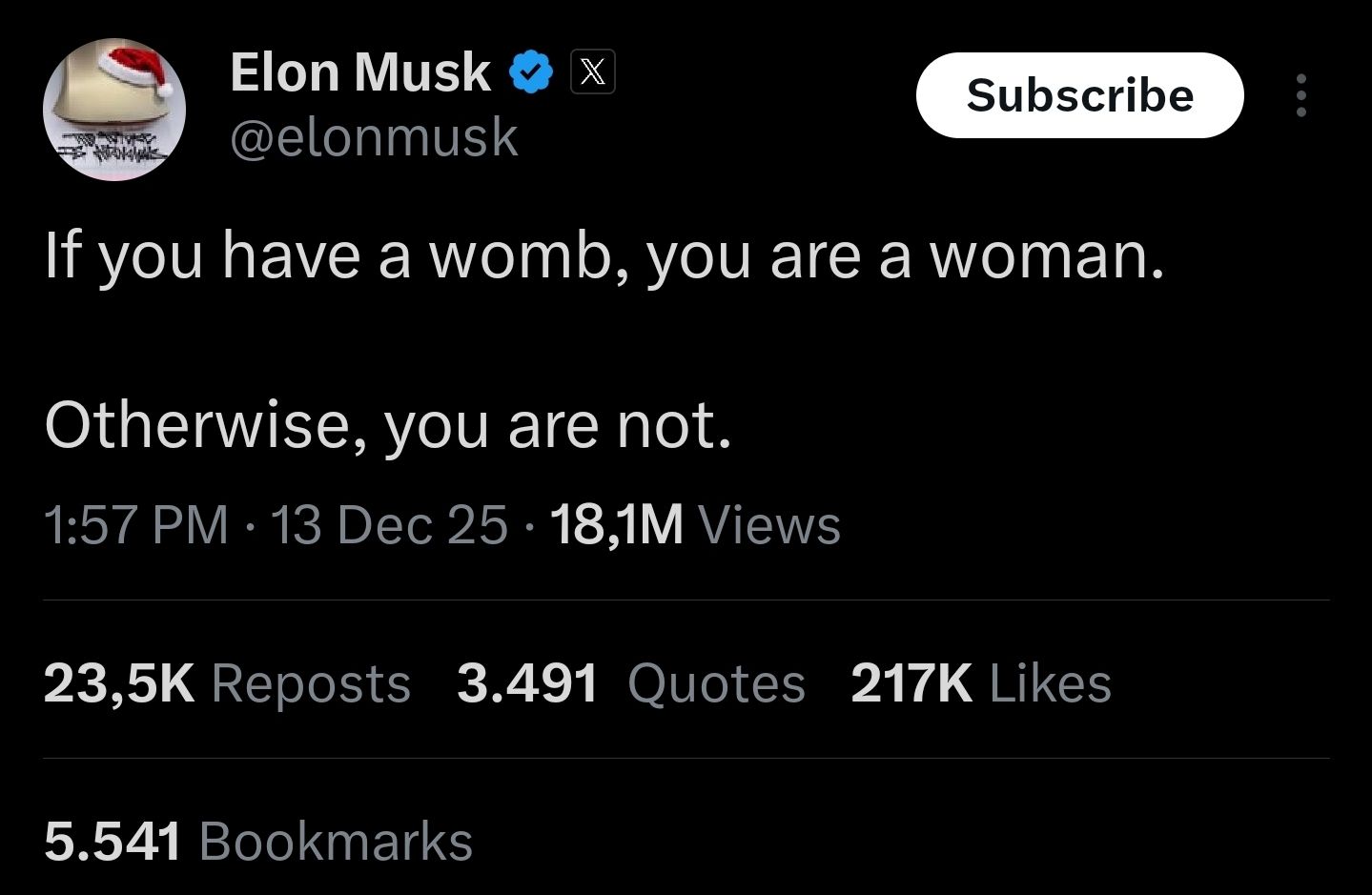 Elon Musk’s hatred of trans women